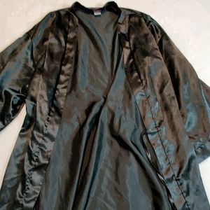 Black Satin Bathrobe Size M